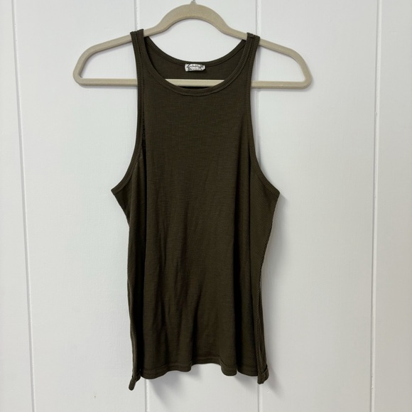 Free People Intimately Long Beach Tank Top in Army Green Small - Picture 3 of 6